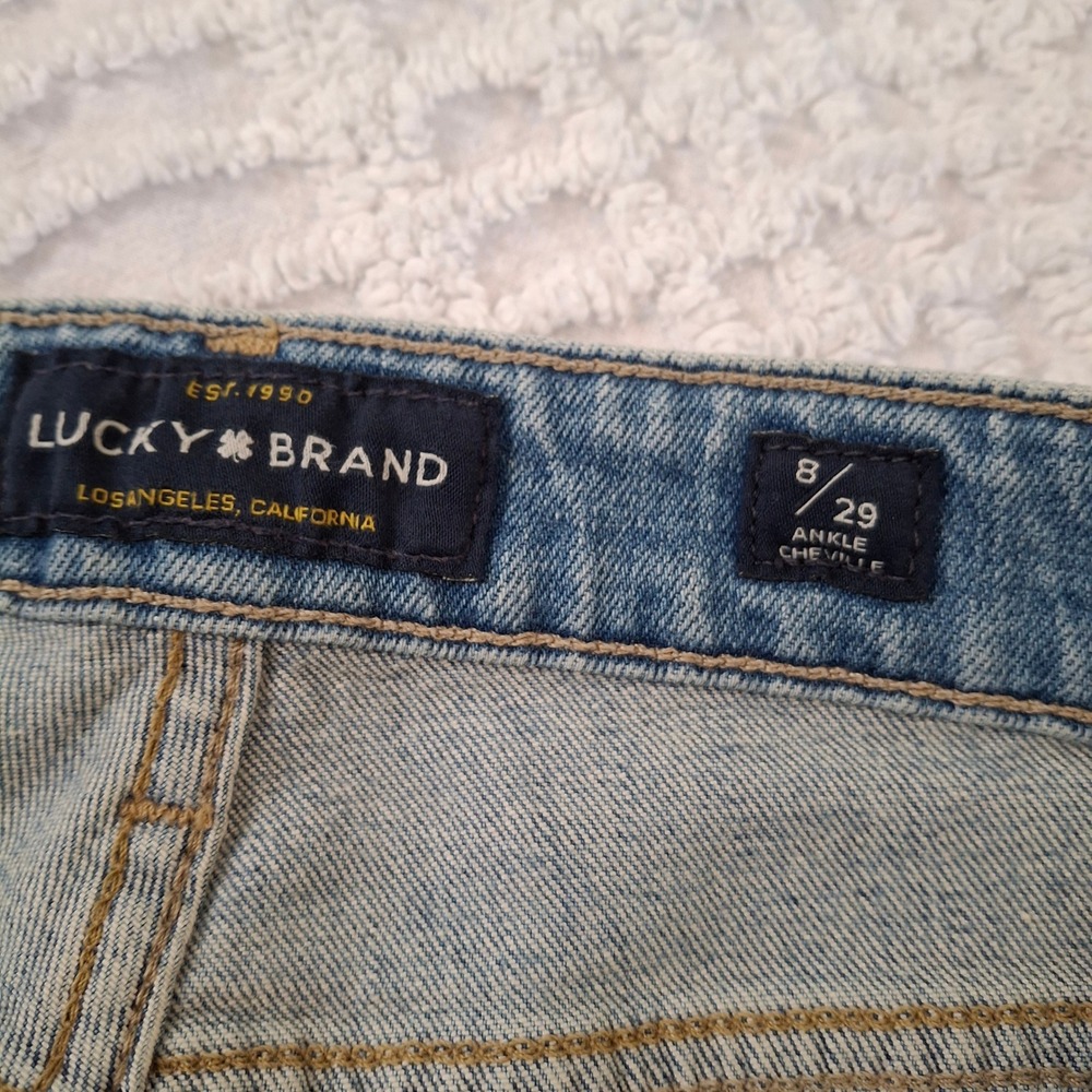 Lucky Brand Sweet Straight‎ Ankle Jeans Womens 8/29 Light Wash Italian Denim NWT - Picture 5 of 11